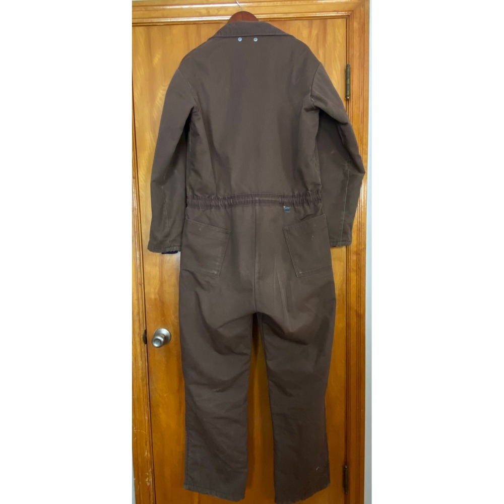 Vtg Mens Insulated Work Coveralls Made in USA sz L Long Patch Land O Lakes Cenex - Picture 3 of 12